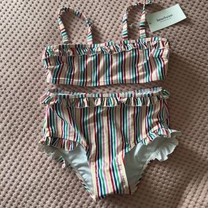NWT Striped Bikini Set S